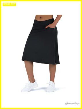 Women's Midi Length Skorts Skirt with 3 Pockets 24" Modest